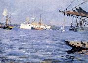 Anders Zorn The Battleship Baltimore in Stockholm Harbor Germany oil painting artist